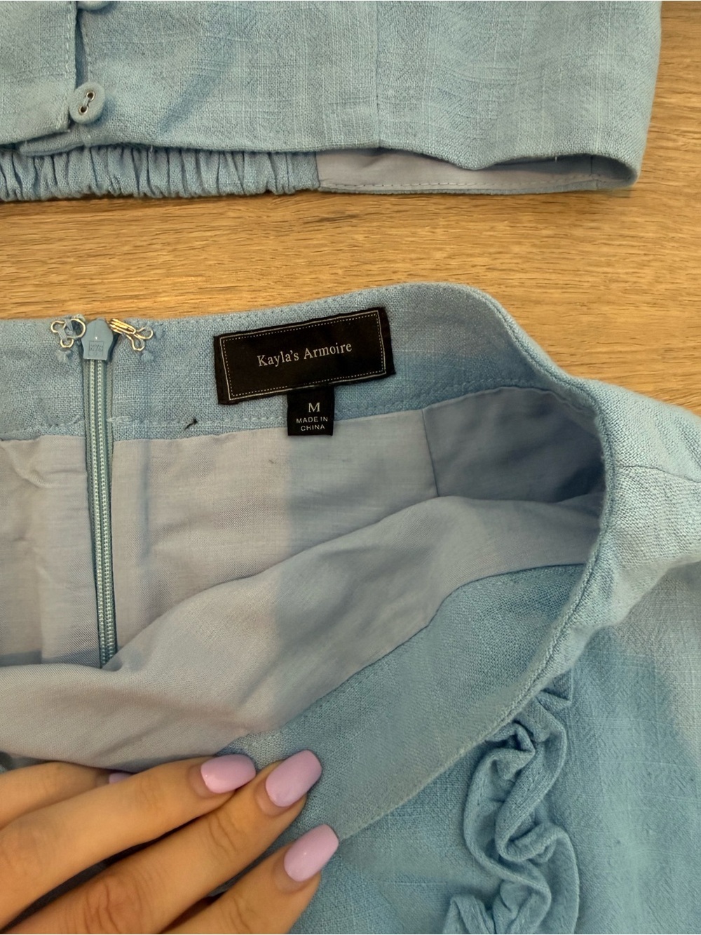 Light Blue Ruffle Trim Set - Picture 2 of 5